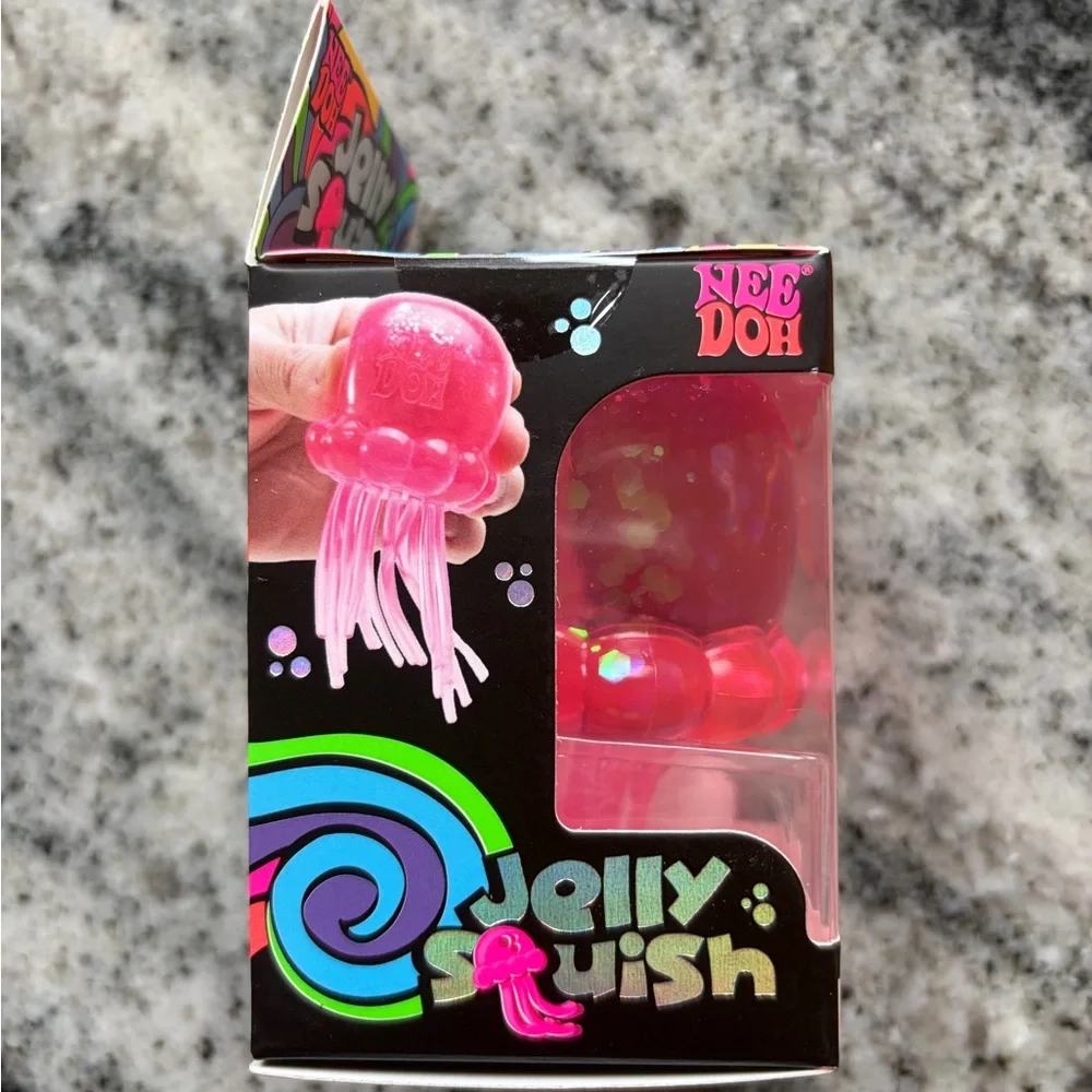 NEE DOH Jelly Squish Squid PINK 💗 Sealed Viral squishy toy NeeDoh Jellyfish NEW